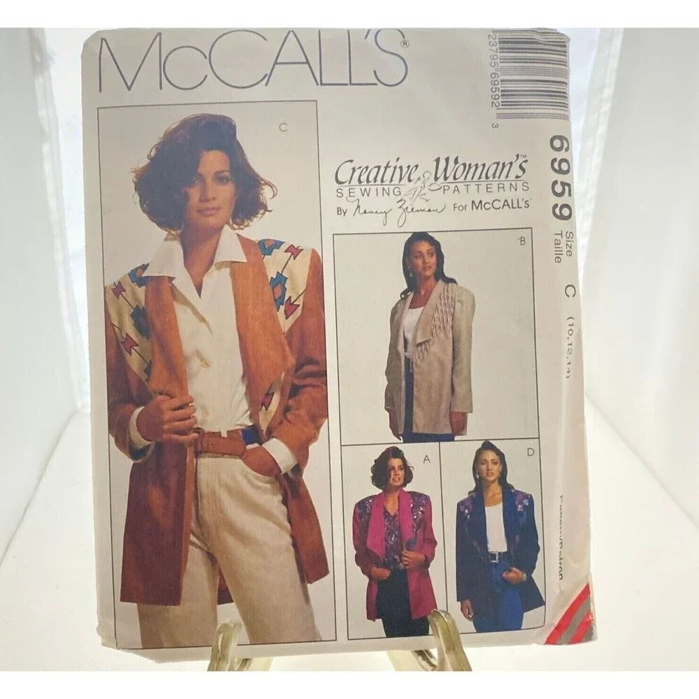 #6959 McCalls Misses Unlined Jackets Sewing Pattern Size 10-14